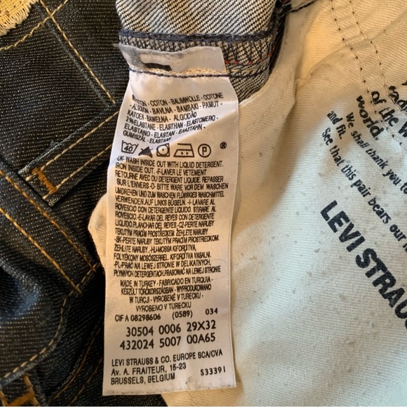 Levi's 504 Straight Mens Size 29 x 32 Zipper Waist Pocket Denim Jeans Low Rise - Picture 9 of 16